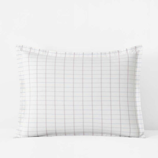 Yarn-Dyed Plaid Garment Washed Cotton Percale Sham