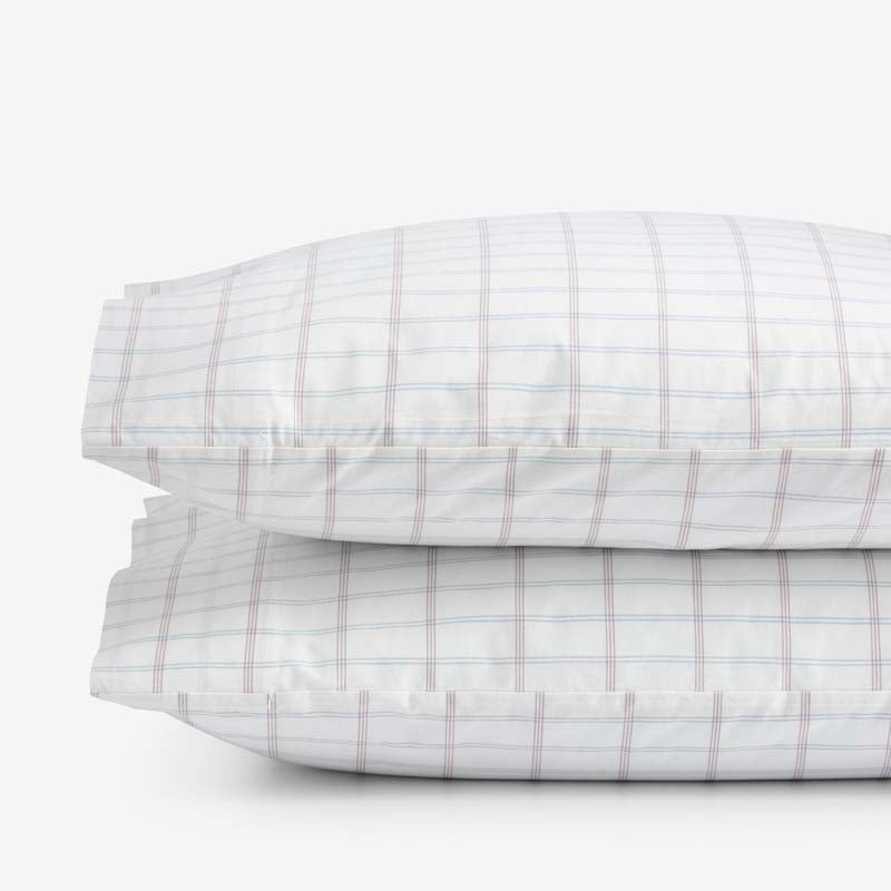 Yarn-Dyed Plaid Garment Washed Cotton Percale Pillowcase Set