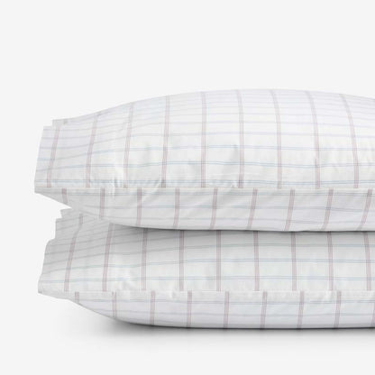 Yarn-Dyed Plaid Garment Washed Cotton Percale Pillowcase Set