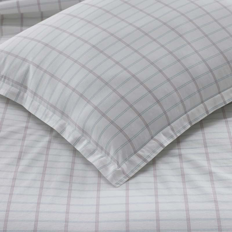 Yarn-Dyed Plaid Garment Washed Cotton Percale Duvet Cover Set