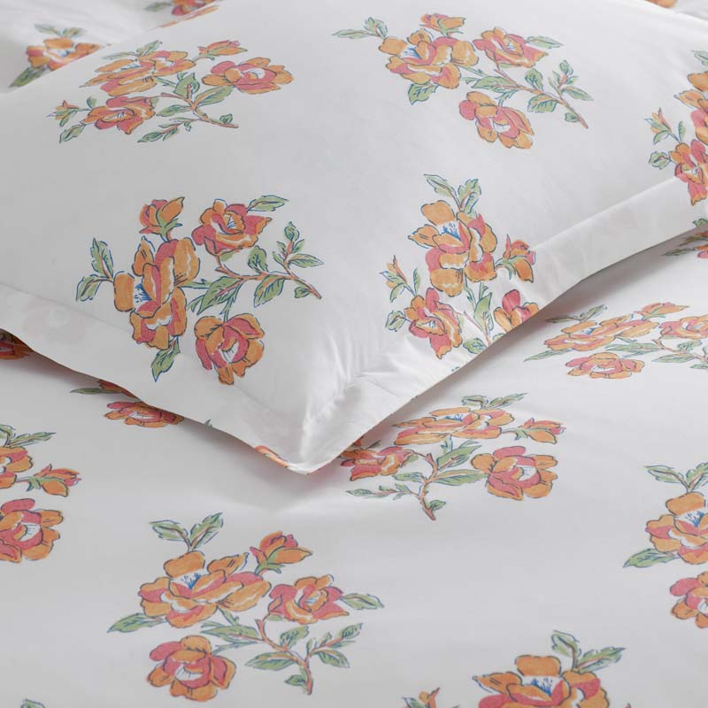 Blossoms and Stripes Classic Cool Cotton Percale Fitted Bed Sheet