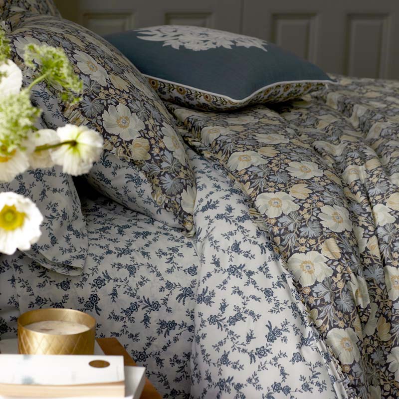 Tapestry Floral Reversible Garment Washed Cotton Percale Comforter Set