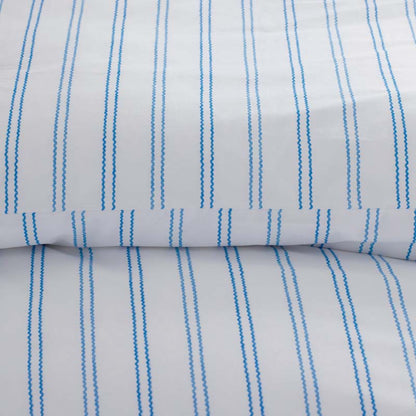 Blossoms and Stripes Classic Cool Cotton Percale Bed Sheet Set