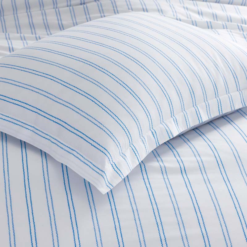 Blossoms and Stripes Classic Cool Cotton Percale Duvet Cover
