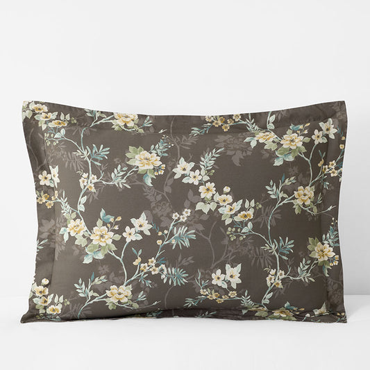 Charming Floral Garment Washed Cotton Percale Reversible Sham