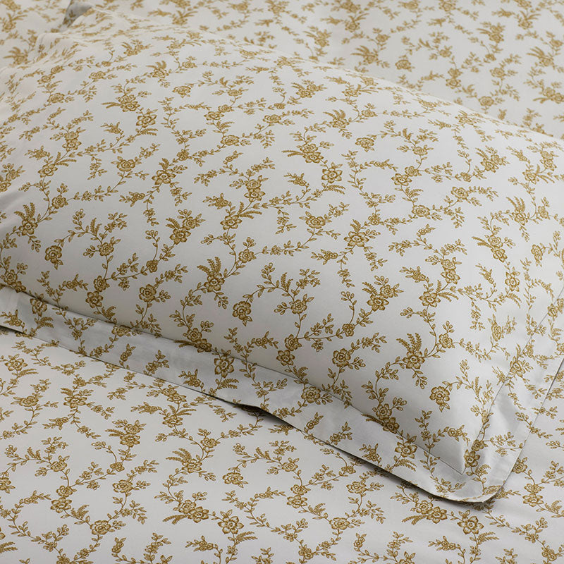 Charming Floral Garment Washed Cotton Percale Reversible Comforter Set