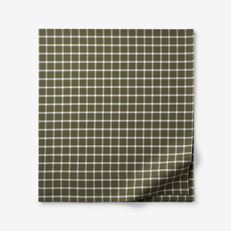 Classic Stripes and Plaids Cool Yarn-Dyed Cotton Percale Flat Bed Sheet
