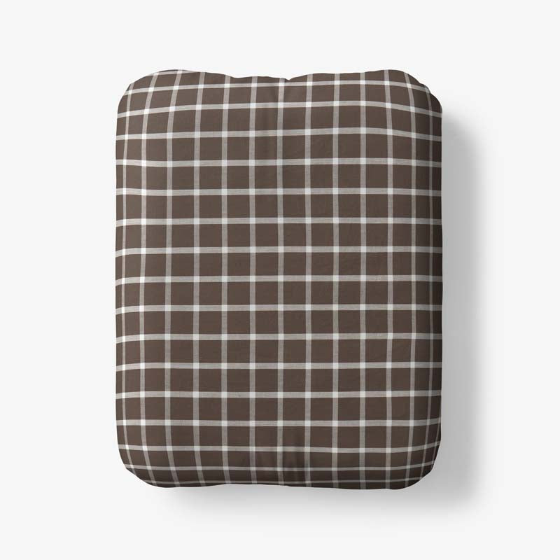 Classic Stripes and Plaids Cool Yarn-Dyed Cotton Percale Fitted Bed Sheet