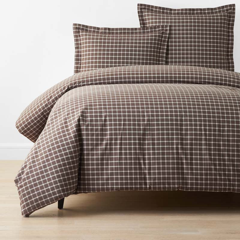 Classic Stripes and Plaids Cool Yarn-Dyed Cotton Percale Duvet Cover