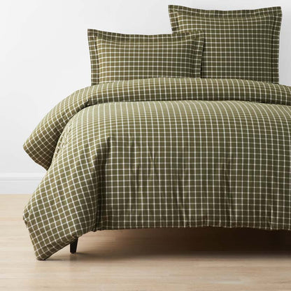 Classic Stripes and Plaids Cool Yarn-Dyed Cotton Percale Duvet Cover