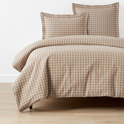 Classic Stripes and Plaids Cool Yarn-Dyed Cotton Percale Duvet Cover