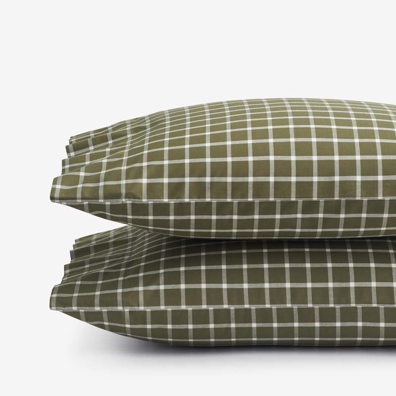 Classic Stripes and Plaids Cool Yarn-Dyed Cotton Percale Pillowcase Set