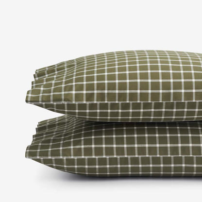 Classic Stripes and Plaids Cool Yarn-Dyed Cotton Percale Pillowcase Set