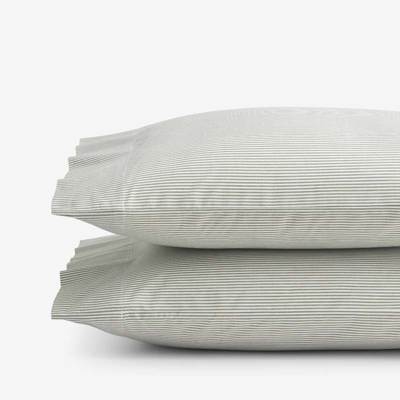 Classic Stripes and Plaids Cool Yarn-Dyed Cotton Percale Pillowcase Set