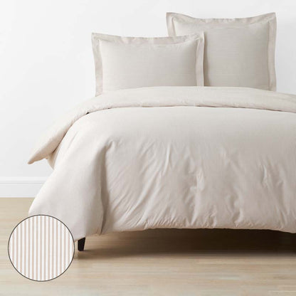 Classic Stripes and Plaids Cool Yarn-Dyed Cotton Percale Duvet Cover