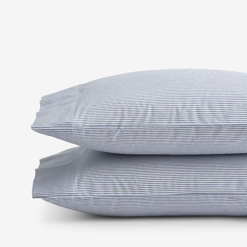Classic Stripes and Plaids Cool Yarn-Dyed Cotton Percale Pillowcase Set