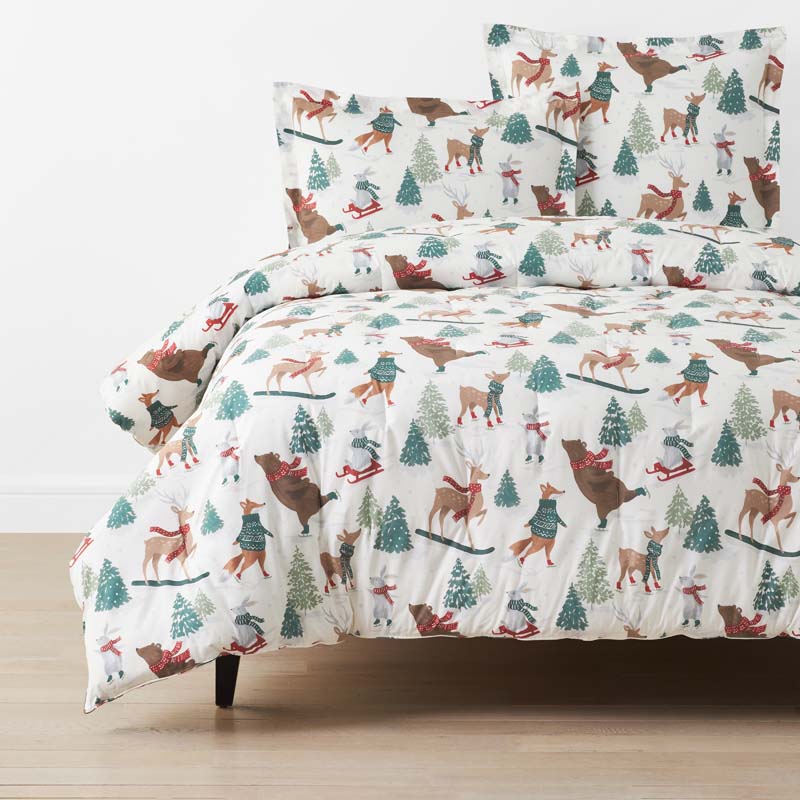 Holiday Print Classic Cool Cotton Percale Comforter