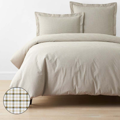 Classic Stripes and Plaids Cool Yarn-Dyed Cotton Percale Duvet Cover