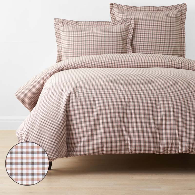 Classic Stripes and Plaids Cool Yarn-Dyed Cotton Percale Duvet Cover