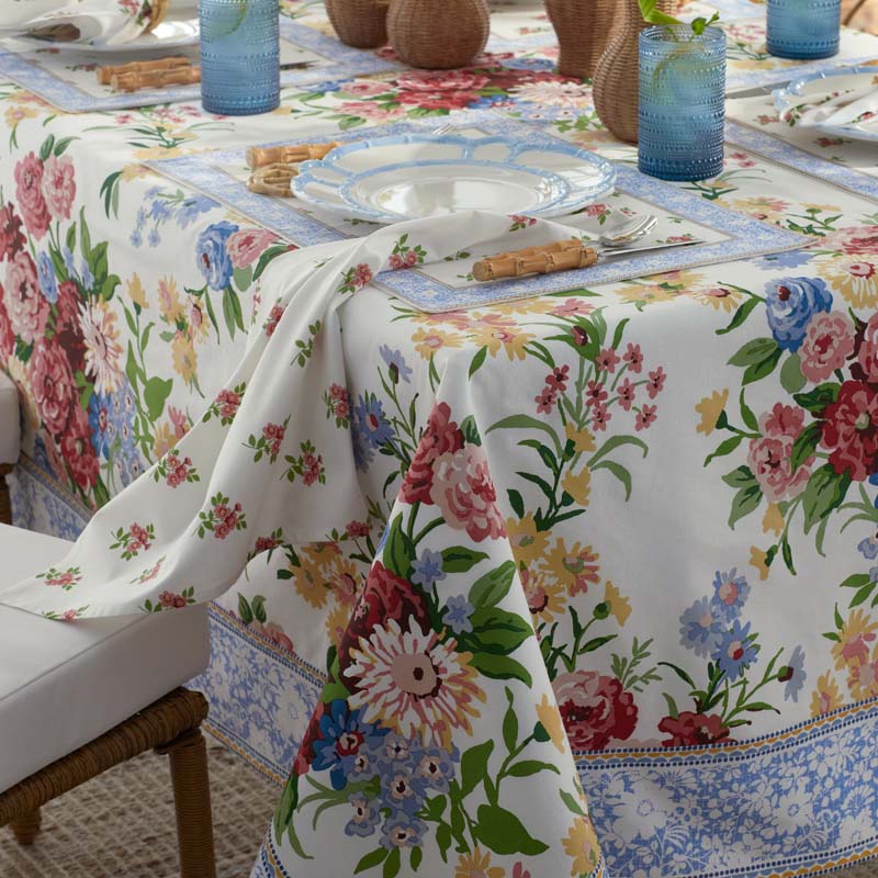 Garden Floral Cotton Tablecloth