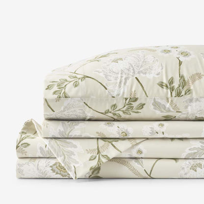 Tranquil Blossom Premium Smooth Wrinkle-Free Sateen Bed Sheet Set