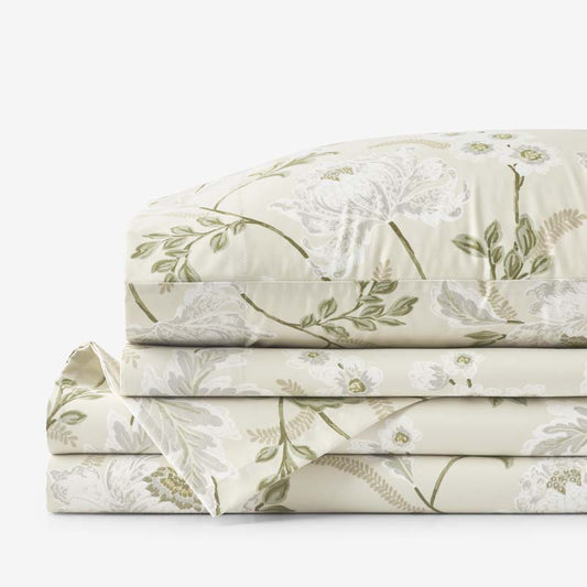 Tranquil Blossom Premium Smooth Wrinkle-Free Sateen Bed Sheet Set