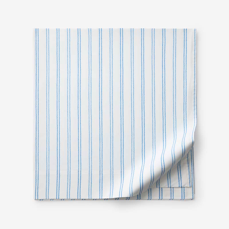 Blossoms and Stripes Classic Cool Cotton Percale Flat Bed Sheet