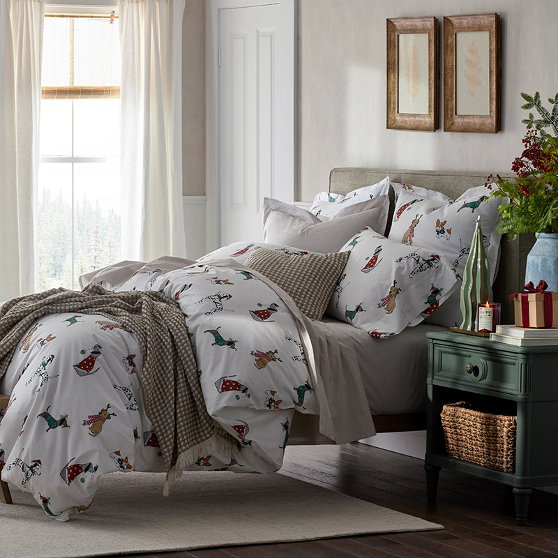 Holiday Print Classic Cool Cotton Percale Bed Sheet Set