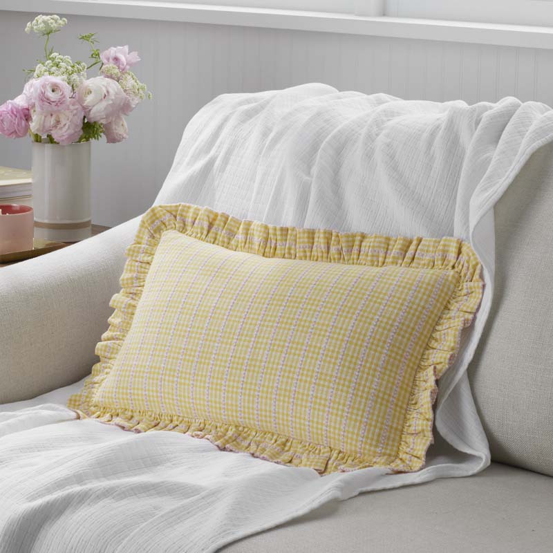 Classic Plaids Yarn-Dyed Cotton Decorative Lumbar Pillow Cover