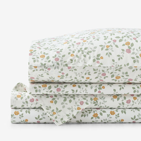 Lucenda Classic Cool Cotton Percale Bed Sheet Set
