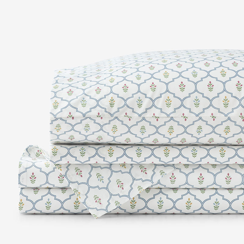 Lucenda Classic Cool Cotton Percale Bed Sheet Set