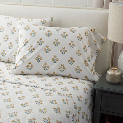 Charming Garden Garment Washed Cotton Percale Pillowcase Set