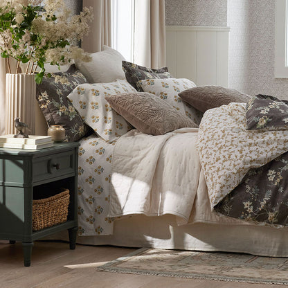 Charming Garden Garment Washed Cotton Percale Pillowcase Set