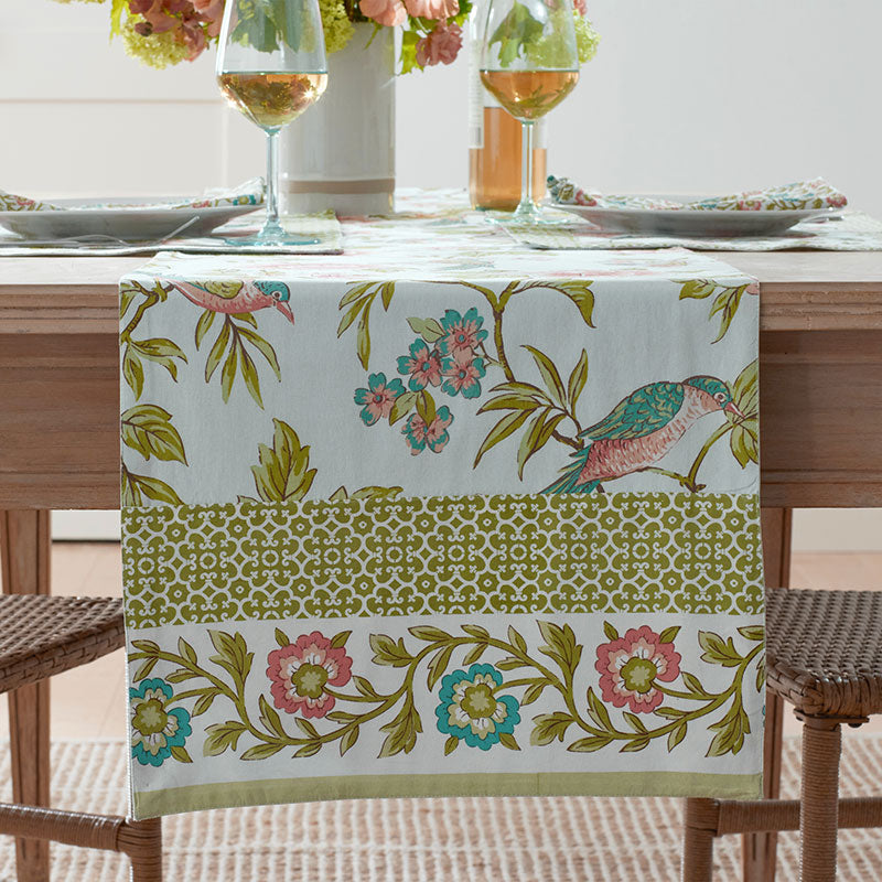 Garden Floral Cotton Table Runner