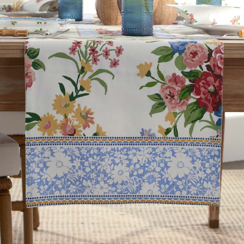 Garden Floral Cotton Table Runner