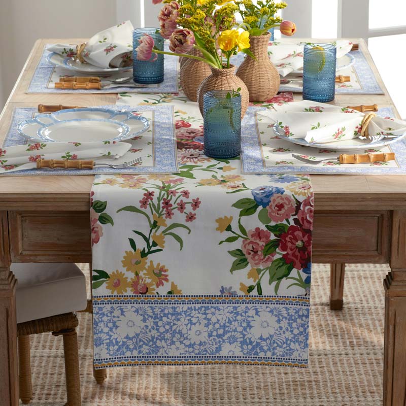 Garden Floral Cotton Table Runner