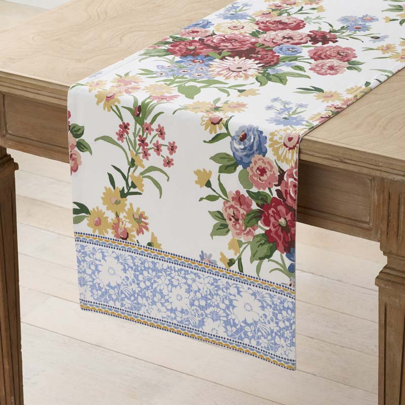 Garden Floral Cotton Table Runner