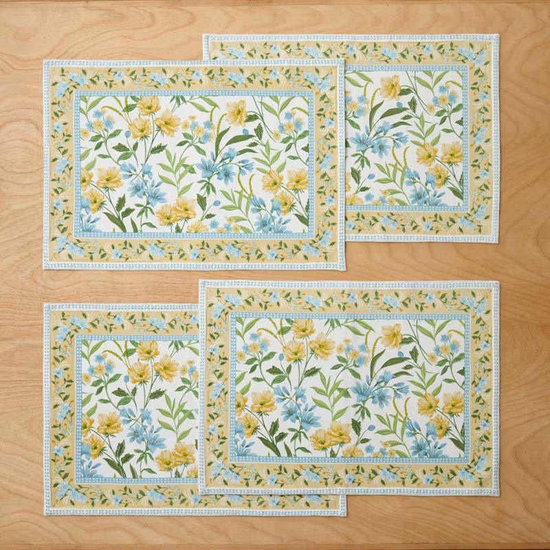 Garden Floral Cotton Placemats, Set of 4