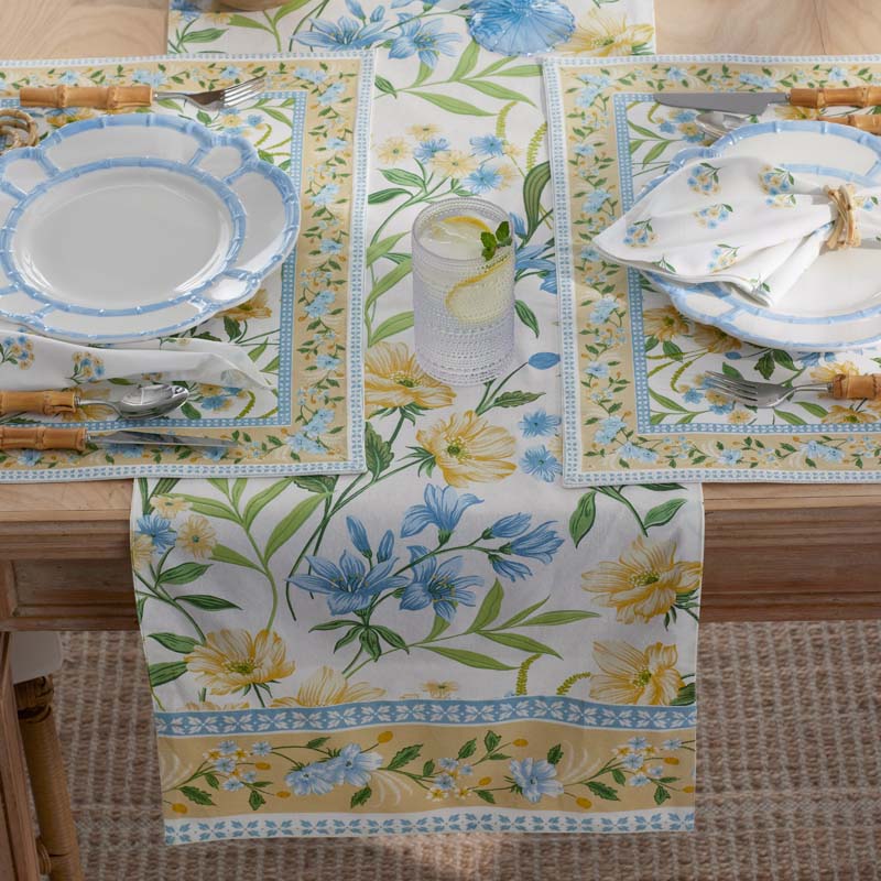 Garden Floral Cotton Table Runner