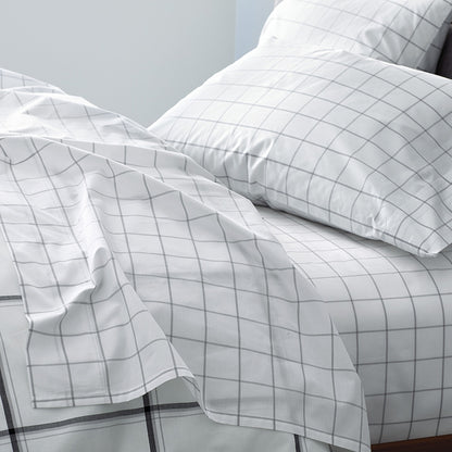 Tailored Stripes and Plaids Classic Cool Cotton Percale Pillowcase Set