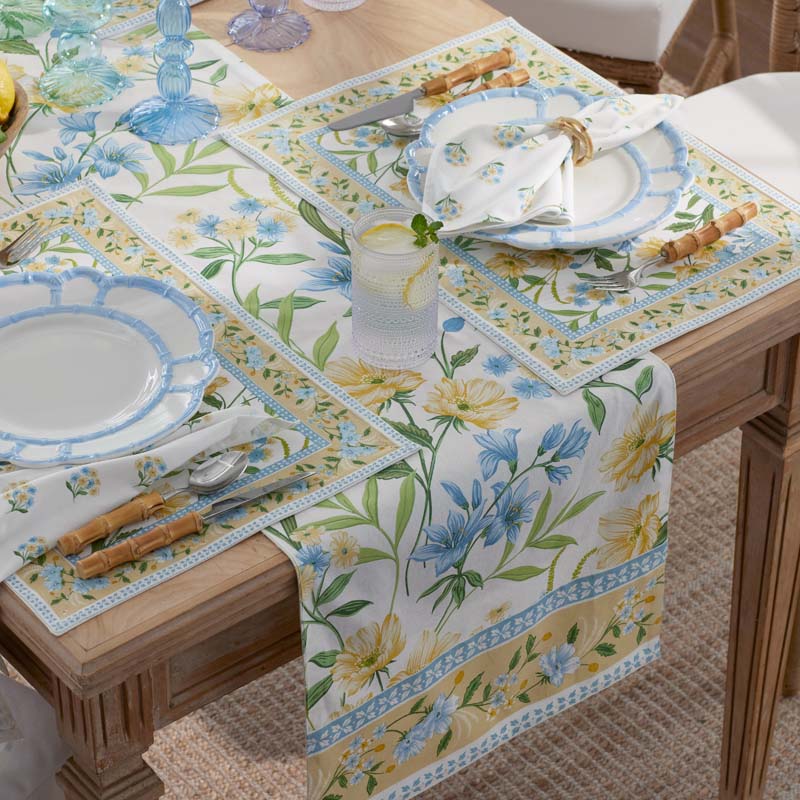 Garden Floral Cotton Table Runner