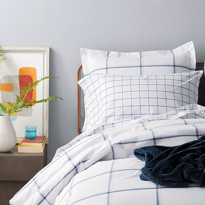 Tailored Stripes and Plaids Classic Cool Cotton Percale Fitted Bed Sheet