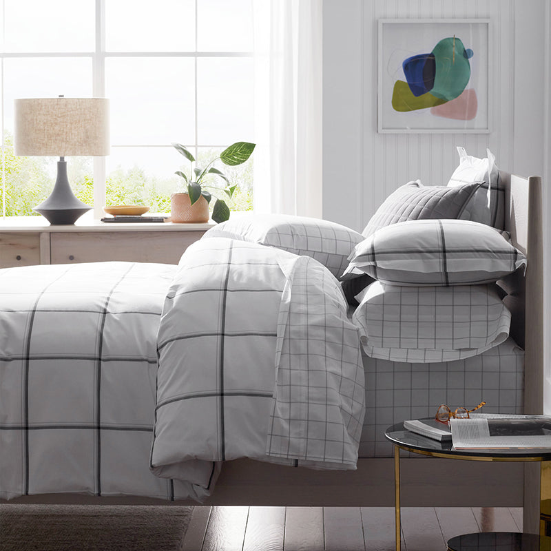 Tailored Stripes and Plaids Classic Cool Cotton Percale Flat Bed Sheet