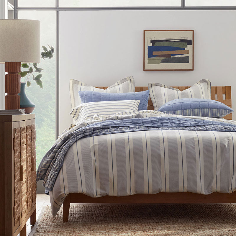 Tailored Stripes and Plaids Classic Cool Cotton Percale Flat Bed Sheet