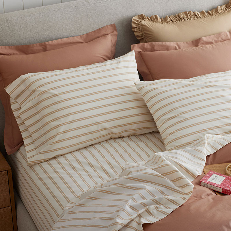 Tailored Stripes and Plaids Classic Cool Cotton Percale Pillowcase Set