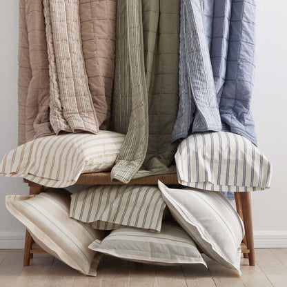 Tailored Stripes and Plaids Classic Cool Cotton Percale Fitted Bed Sheet