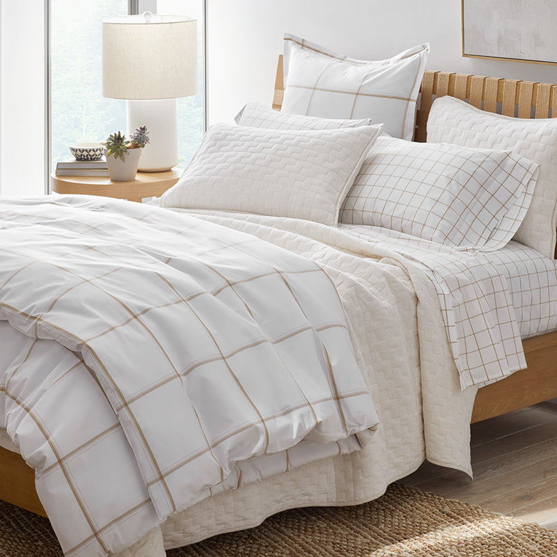 Tailored Stripes and Plaids Classic Cool Cotton Percale Fitted Bed Sheet