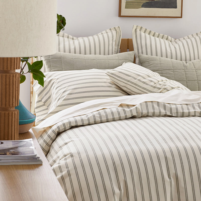 Tailored Stripes and Plaids Classic Cool Cotton Percale Pillowcase Set