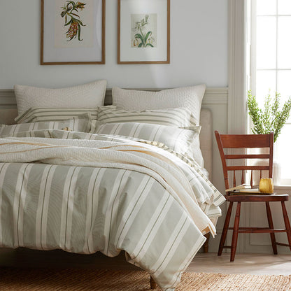 Tailored Stripes and Plaids Classic Cool Cotton Percale Flat Bed Sheet