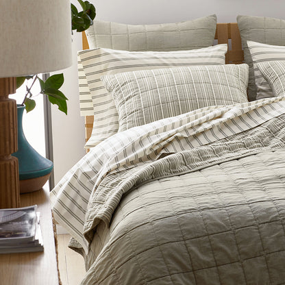 Tailored Stripes and Plaids Classic Cool Cotton Percale Pillowcase Set
